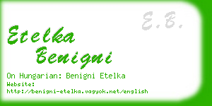etelka benigni business card